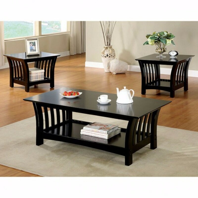 Winston Porter Procter Wooden 3 Piece Coffee Table Set | Wayfair